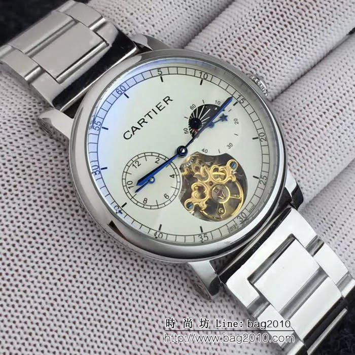 CARTIER卡地亞 倫敦新品 多功能陀飛輪精品男士腕表 WSS0535